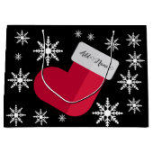 Snowflakes en kerststouwen Voeg grote G toe Groot Cadeauzakje (Voorkant)