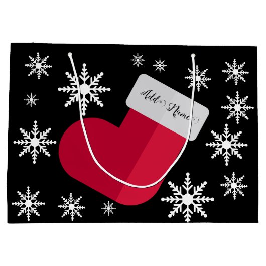 Snowflakes en kerststouwen Voeg grote G toe Groot Cadeauzakje (Achterkant)