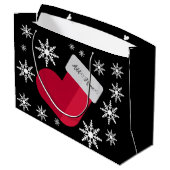 Snowflakes en kerststouwen Voeg grote G toe Groot Cadeauzakje (Achterkant Gekanteld)