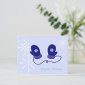 Snowflakes en Mittens Briefkaart (Staand voorkant)