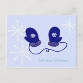 Snowflakes en Mittens Briefkaart (Voorkant)