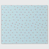 Snowflakes en rode bessen winterpatroon sherpa b cadeaupapier (Vlak)