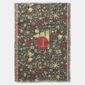 Snowflakes en sars met rode en gouden kerstbomen deken (Voorkant Verticaal)