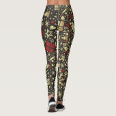 Snowflakes en sars met rode en gouden kerstbomen leggings (Achterkant)