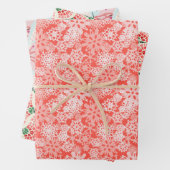 Snowflakes en schildpadden, kerstschroefset inpakpapier vel (In situ)