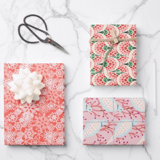 Snowflakes en schildpadden, kerstschroefset inpakpapier vel (Voorkant)