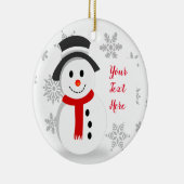 Snowflakes en Snowman-Ornament voor kerstbomen Keramisch Ornament (Rechts)