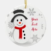 Snowflakes en Snowman-Ornament voor kerstbomen Keramisch Ornament (Voorkant)
