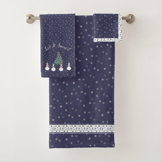 Snowflakes en Snowmen Bad Handdoek (Insitu)