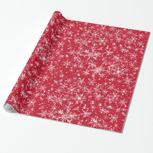 Snowflakes en spaarpjes naadloos patroon cadeaupapier (Uitgerold)