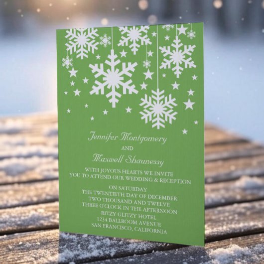 Snowflakes en sterweddenschap, uitnodiging voor gr