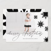 Snowflakes familie met prettige kerst feestdagenkaart (Voorkant / Achterkant)