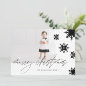 Snowflakes familie met prettige kerst feestdagenkaart (Staand voorkant)