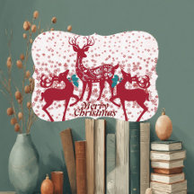 Snowflakes familie voor prettige kerstreindester