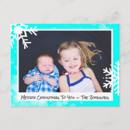 Snowflakes familiekaart voor fijne kerst briefkaart