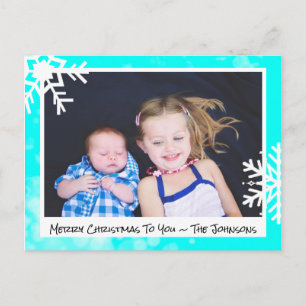 Snowflakes familiekaart voor fijne kerst briefkaart