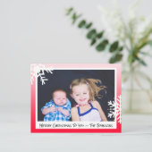 Snowflakes familiekaart voor fijne kerstakerroodvo briefkaart (Staand voorkant)