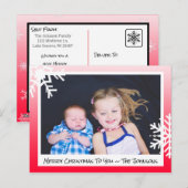 Snowflakes familiekaart voor fijne kerstakerroodvo briefkaart (Voorkant / Achterkant)
