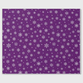 Snowflakes, feestelijk Paars en wit Cadeaupapier (Vlak)