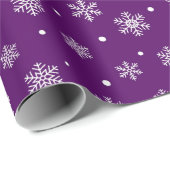 Snowflakes, feestelijk Paars en wit Cadeaupapier (Rol Hoek)