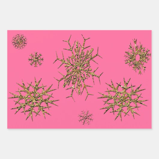 Snowflakes Festive Holiday Inpakpapier Vel (Voorkant)