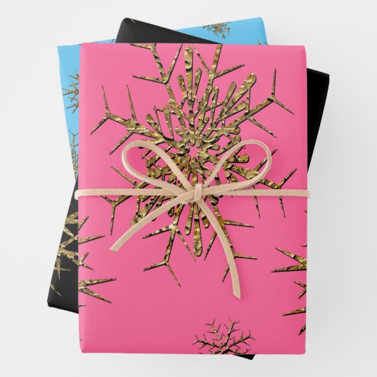 Snowflakes Festive Holiday Inpakpapier Vel (In situ)