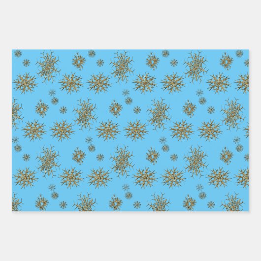 Snowflakes Festive Holiday Inpakpapier Vel (Voorkant 3)