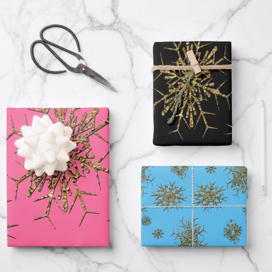 Snowflakes Festive Holiday Inpakpapier Vel (Voorkant)