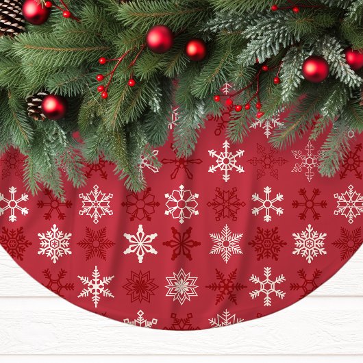 Snowflakes Festive Red White-kerstpatroon Kerstboom Rok