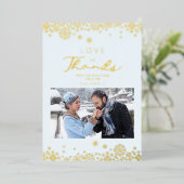 Snowflakes First Merry Kerstgolden Effect Folie Uitnodiging (Staand Voorkant)