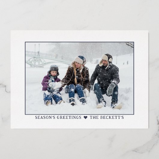 Snowflakes foto echt folie feestdagenkaart (Voorkant)