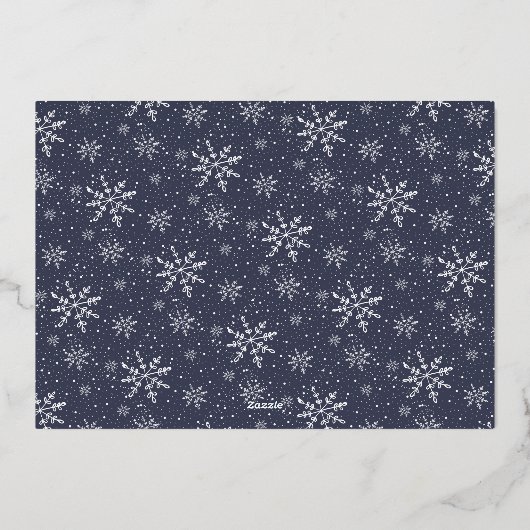 Snowflakes foto echt folie feestdagenkaart (Achterkant)