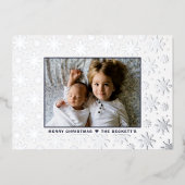 Snowflakes foto echt folie feestdagenkaart (Voorkant)