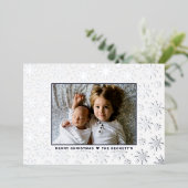 Snowflakes foto echt folie feestdagenkaart (Staand Voorkant)