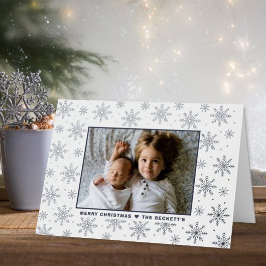 Snowflakes foto echt folie feestdagenkaart