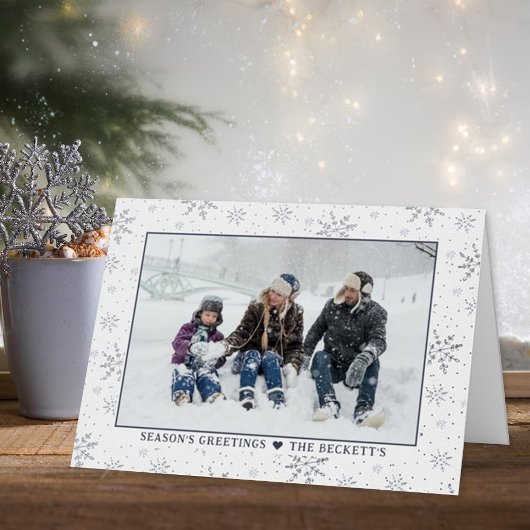 Snowflakes foto echt folie feestdagenkaart