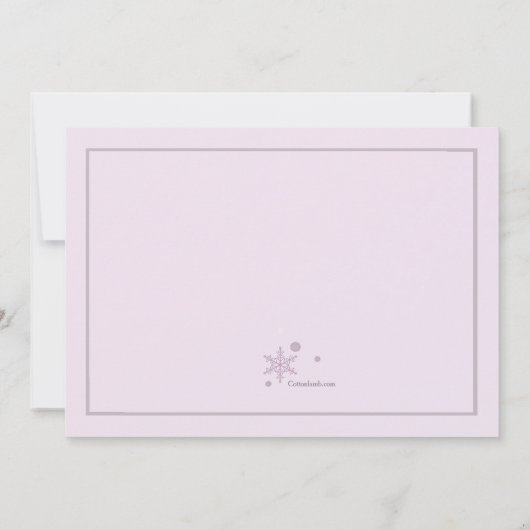 Snowflakes Foto Lijst Roze geboorteaankondiging Kaart (Achterkant)