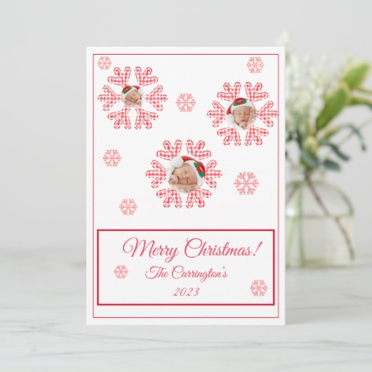 Snowflakes Foto van Merry Kerstmis (Staand voorkant)