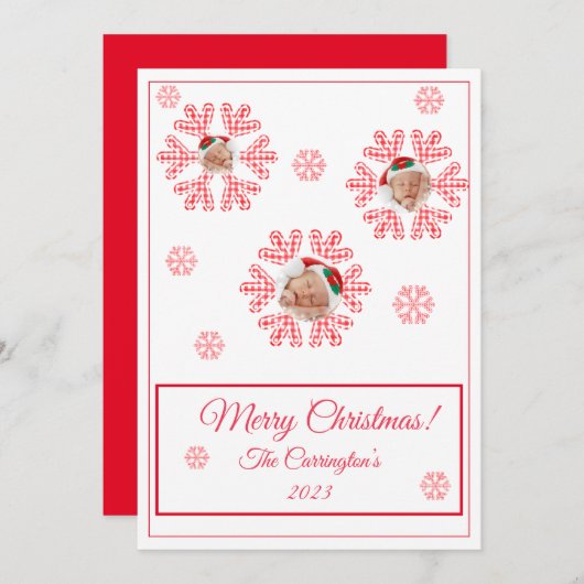 Snowflakes Foto van Merry Kerstmis (Voorkant / Achterkant)