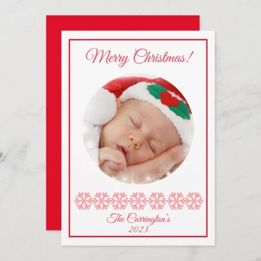 Snowflakes Foto van Merry Kerstmis (Voorkant / Achterkant)