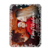 Snowflakes foto van Merry-kerstscript Magneet (Verticaal)