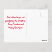 snowflakes foto voor rode kerstmis rode handschrij briefkaart (Achterkant)