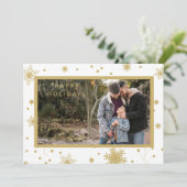 Snowflakes Fotokerstkaart Eenvoudige kalligrafie (Staand voorkant)