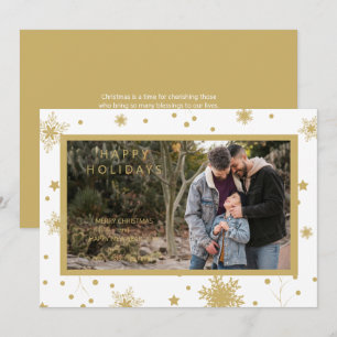 Snowflakes Fotokerstkaart Eenvoudige kalligrafie