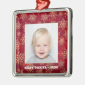 Snowflakes Fotorood Metalen Ornament (Links)