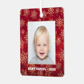 Snowflakes Fotorood Metalen Ornament (Voorkant links)