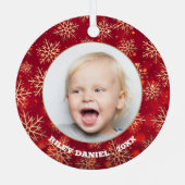 Snowflakes Fotorood Metalen Ornament (Achterkant)