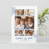 Snowflakes Fotosjabloon Blauw ID846 Aankondiging (Staand voorkant)