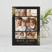 Snowflakes Fotosjabloon Blk/Gld ID846 Aankondiging (Staand voorkant)