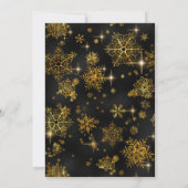 Snowflakes Fotosjabloon Blk/Gld ID846 Aankondiging (Achterkant)